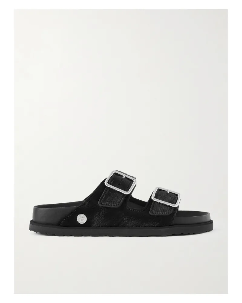 Birkenstock Arizona Sandalen Aus Kalbshaar - Schwarz Schwarz