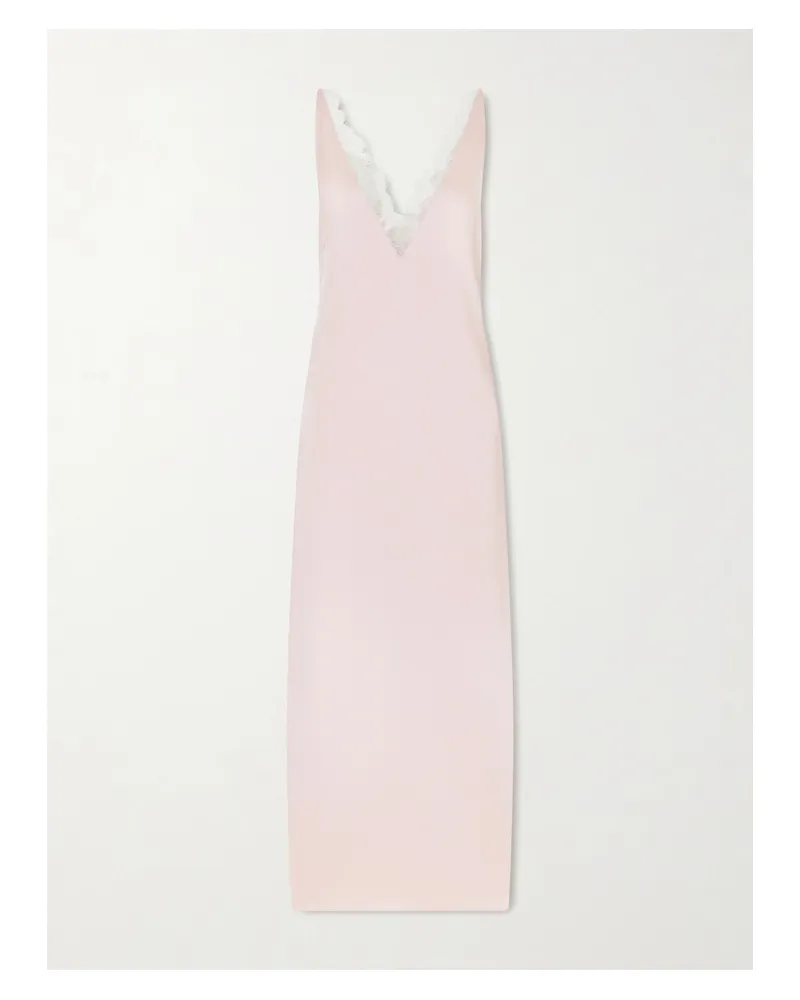 Stella McCartney Lace-trimmed Satin Midi Dress - Pink Pink