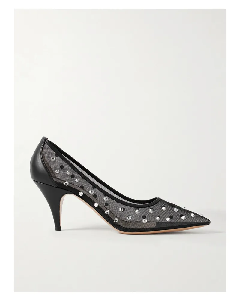 KHAITE River Iconic Pumps Aus Mesh Mit Lederbesätzen Und Kristallen - Schwarz Schwarz
