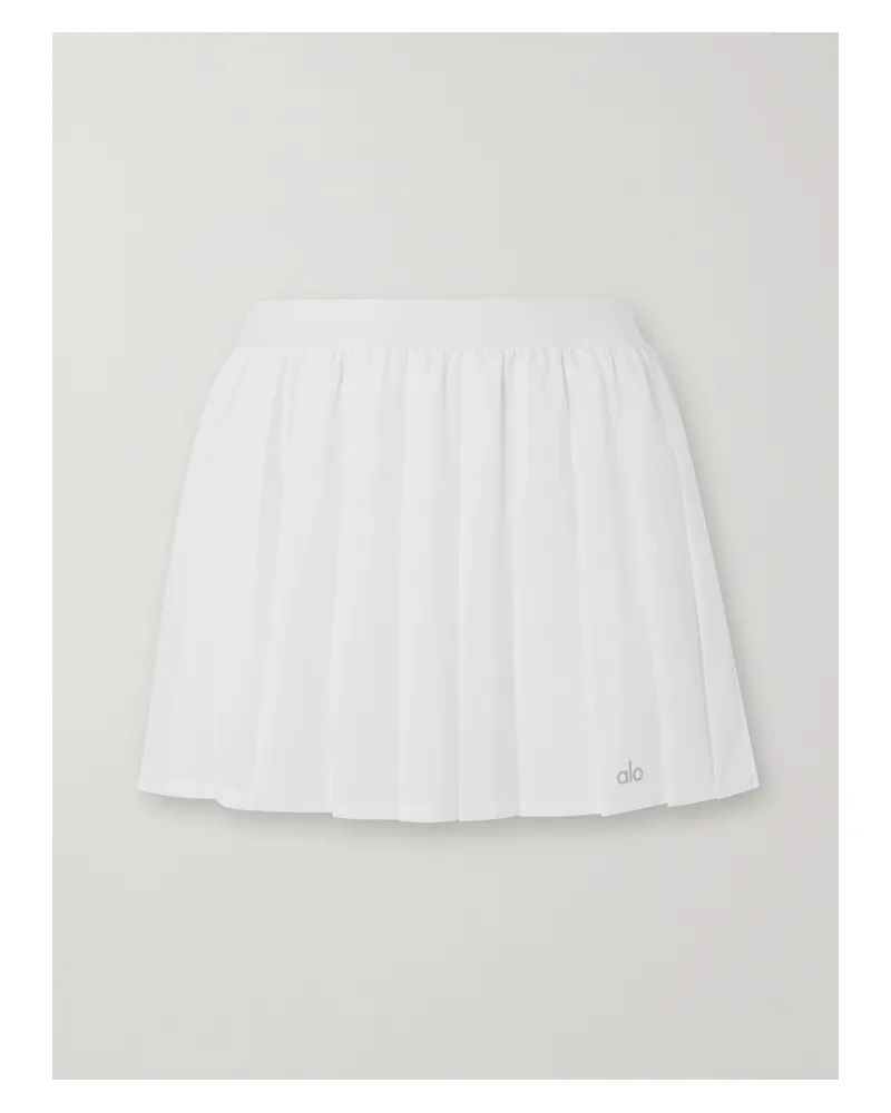 alo Varsity Tennis-rock Aus Stretch-jersey Mit Falten - Weiß Weiß