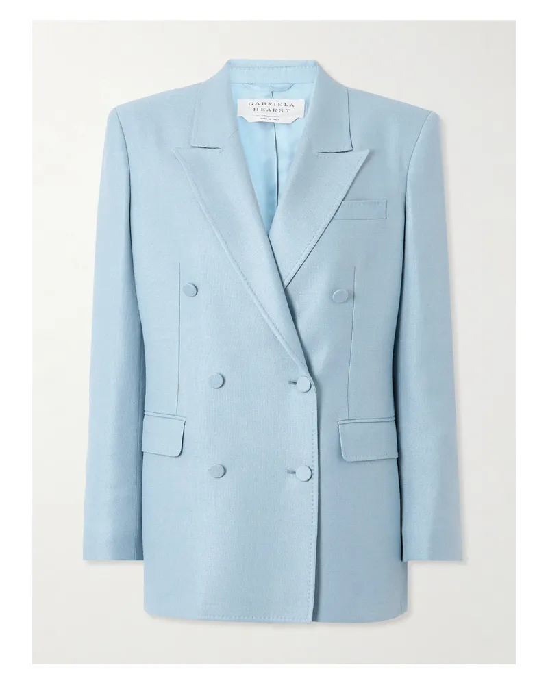 Gabriela Hearst Gavin Doppelreihiger Blazer Aus Einer Seiden-wollmischung - Blau Blau