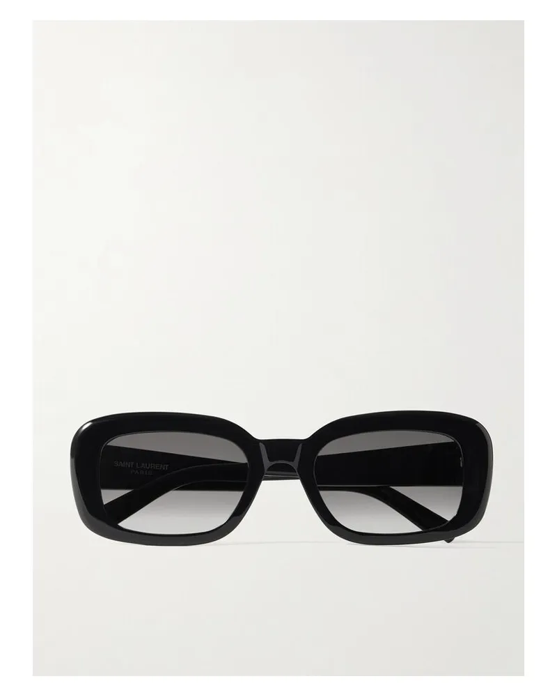 Saint Laurent Sonnenbrille Mit Eckigem Rahmen Aus Recyceltem Azetat - Schwarz Schwarz