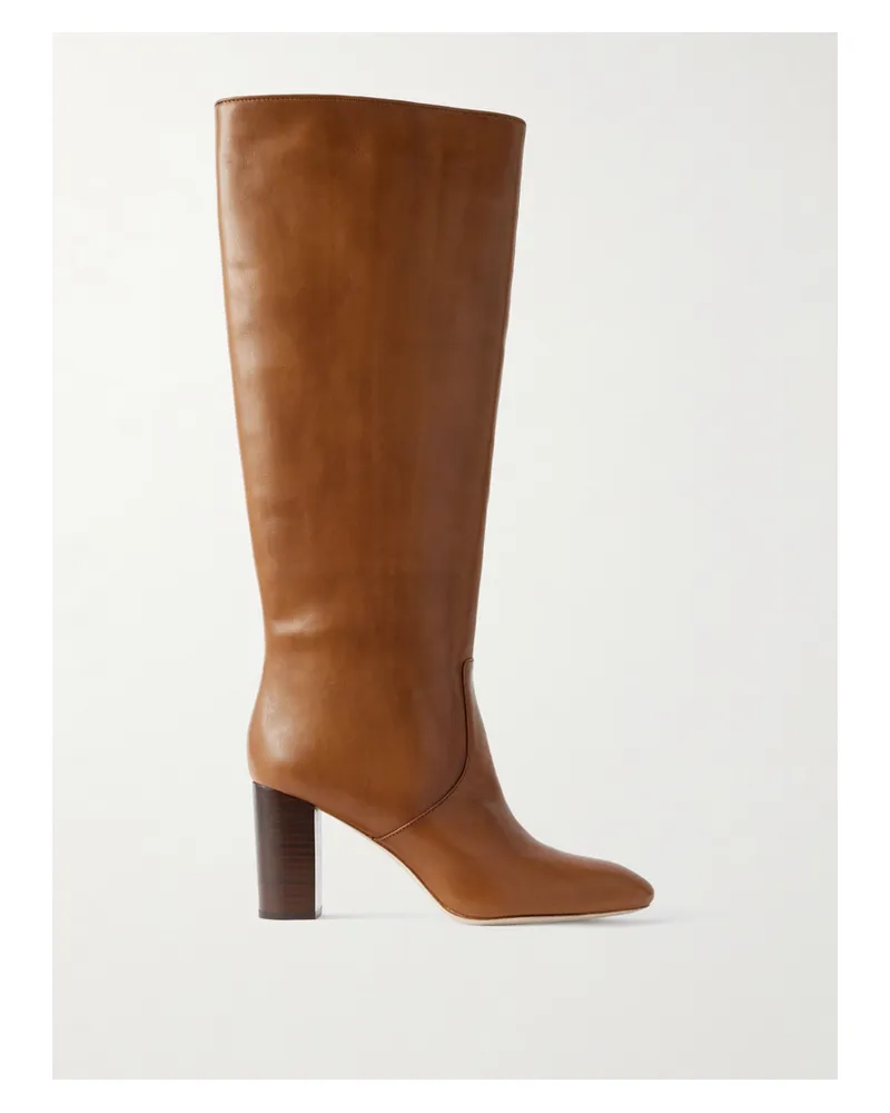 Loeffler Randall Goldy Leather Knee Boots - Brown Brown