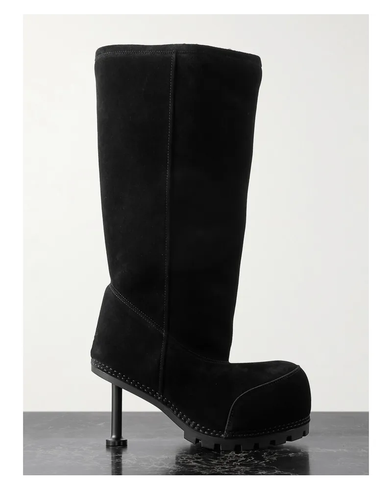 Balenciaga Alaska Stiefel aus Veloursleder Schwarz