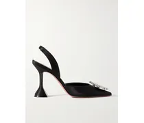 Begum Slingback-pumps Aus Satin Mit Swarovski-kristallen - Schwarz