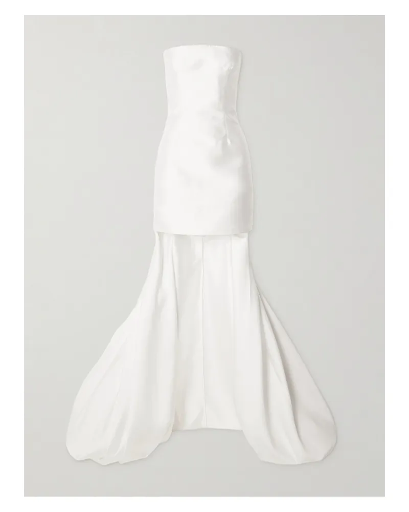 Solace London Neva Trägerlose Robe Aus Glänzendem Twill - Creme Creme