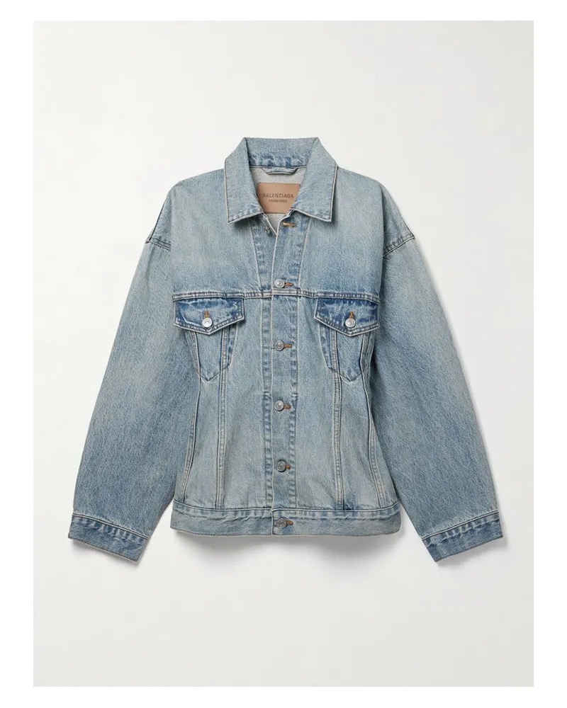 Balenciaga Hourglass Oversized-jeansjacke - Blau Blau
