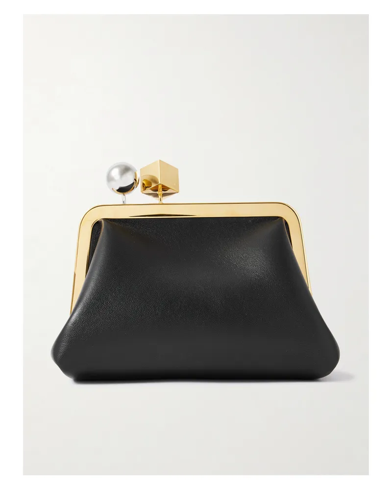 Jacquemus Le Berlingot Embellished Textured-leather Clutch - Black Black