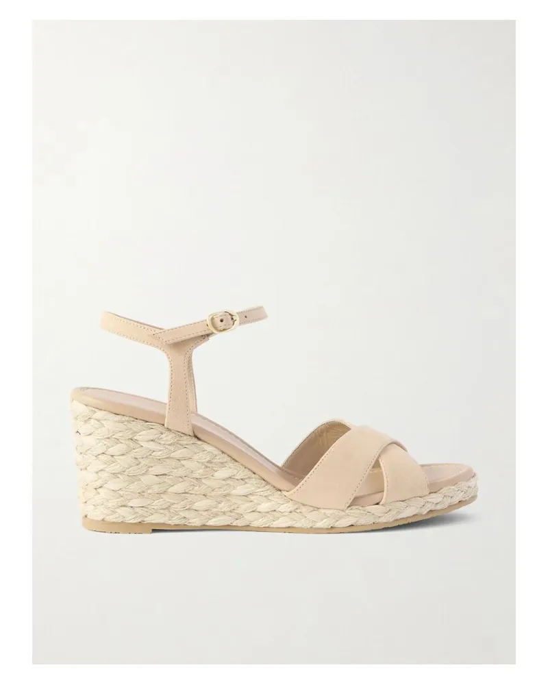 Stuart Weitzman Dayna Espadrille-wedges Aus Veloursleder - Neutral Neutral