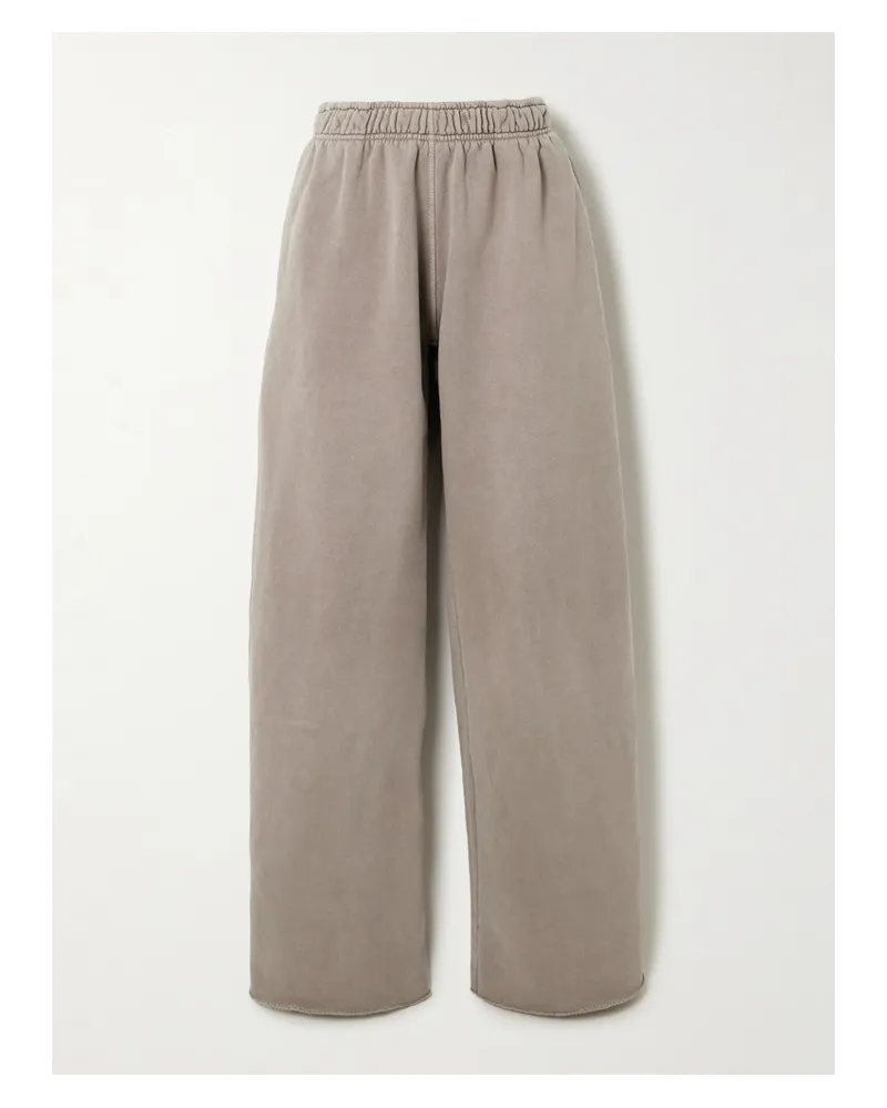 SLVRLAKE Cotton-jersey Wide-leg Track Pants - Brown Brown