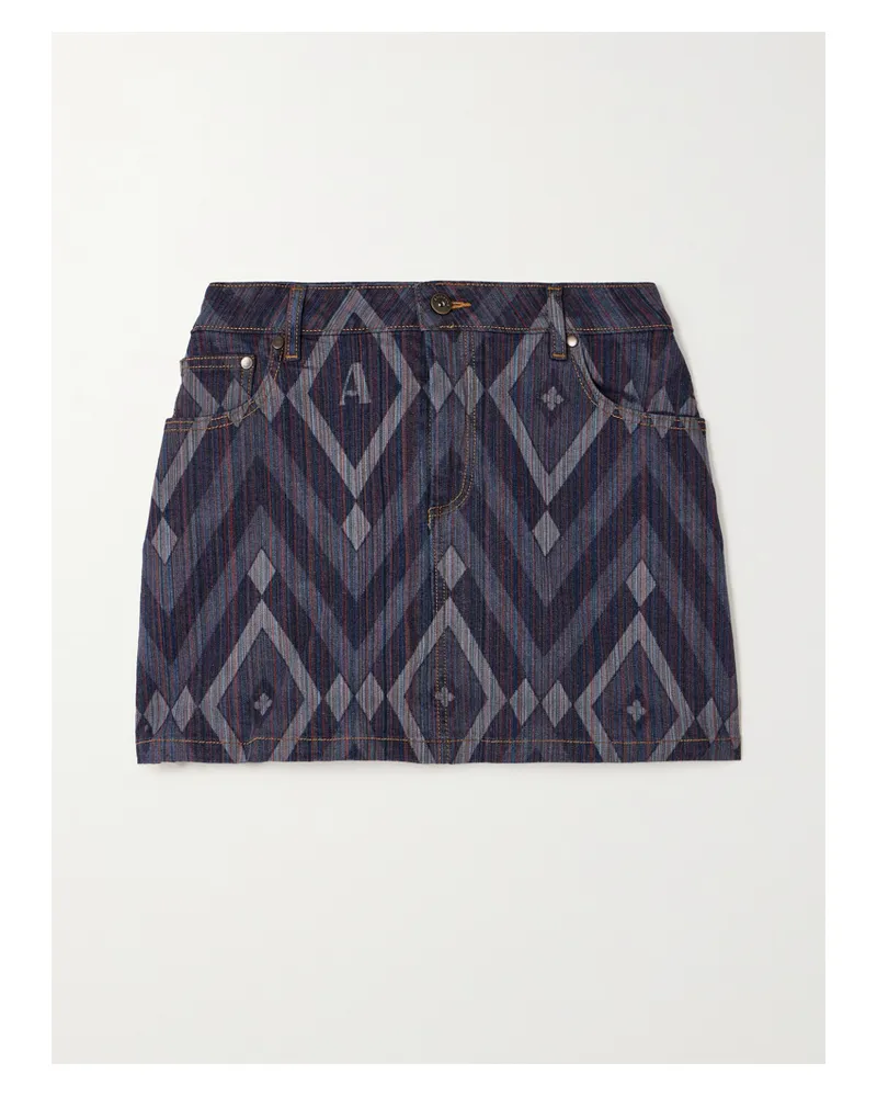 AHLUWALIA Bedruckter Mini-jeansrock - Mehrfarbig Mehrfarbig