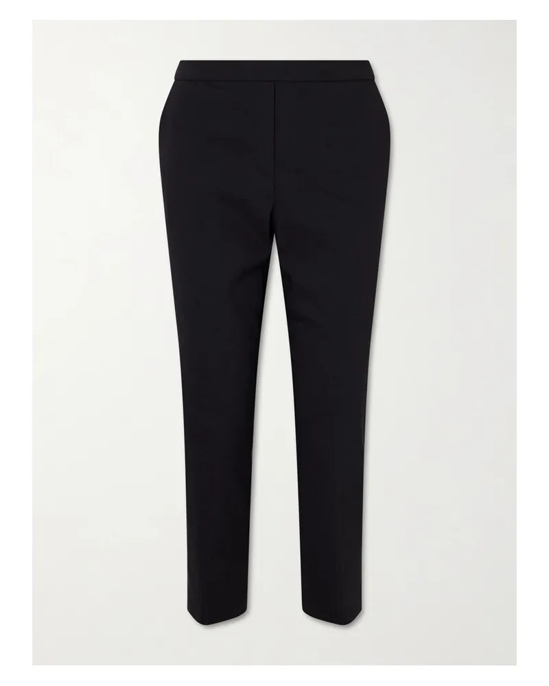 Theory Stretch Organic Linen-blend Straight-leg Pants - Black Black