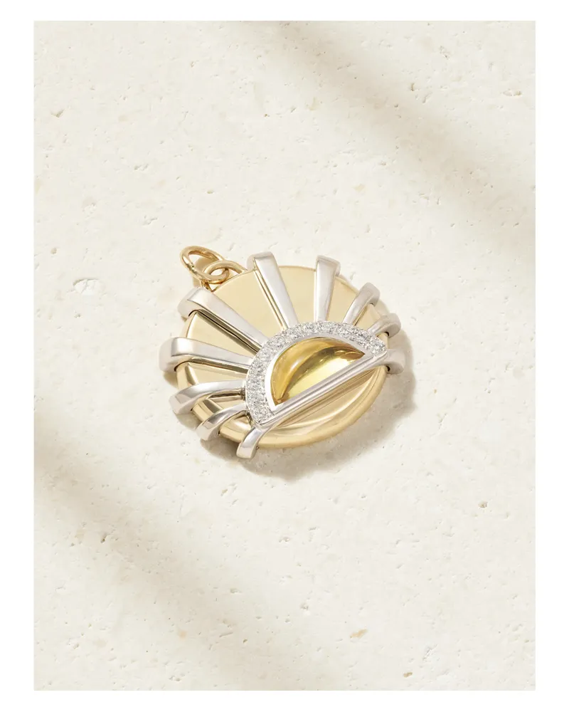 L’Atelier Nawbar Sun Dawn 18-karat Gold, Citrine And Diamond Necklace Gold