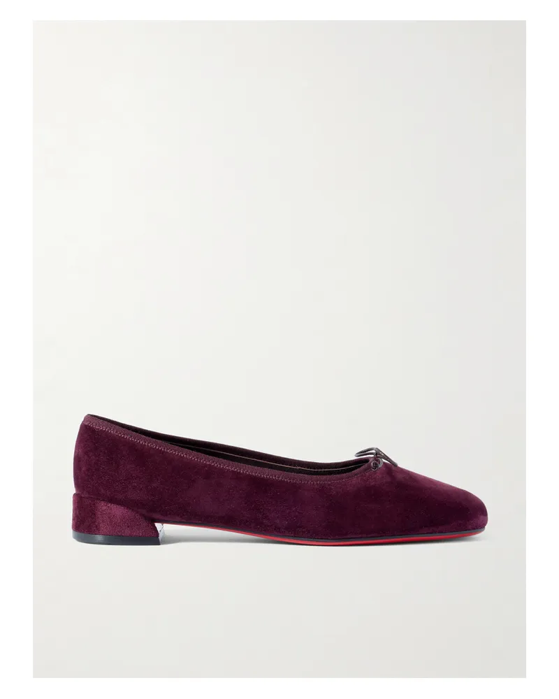 Christian Louboutin Sweetie Jane Suede Ballet Flats - Purple Purple