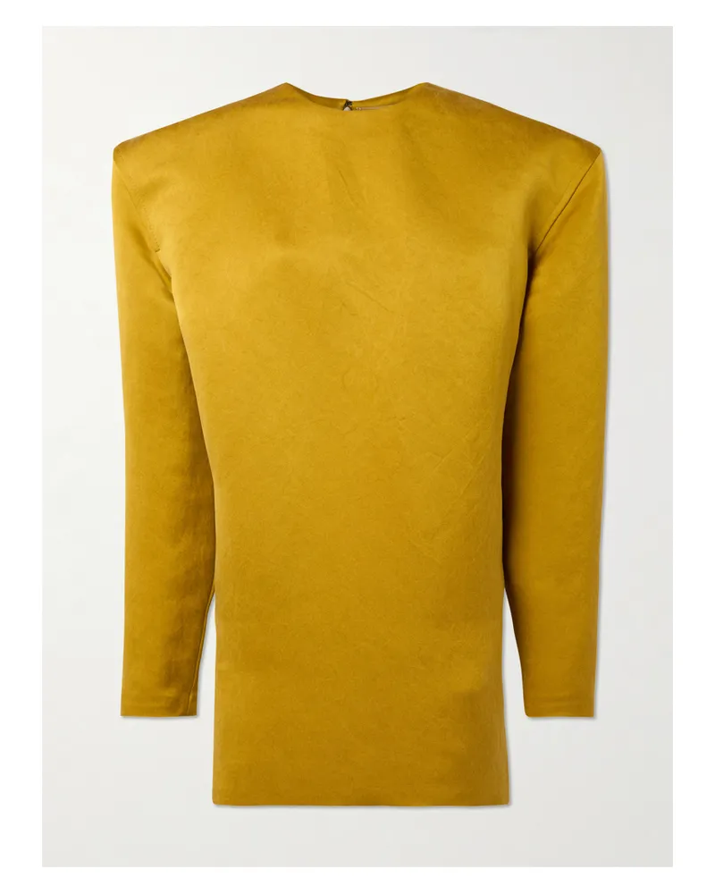 Saint Laurent Silk Mini Dress - Yellow Yellow