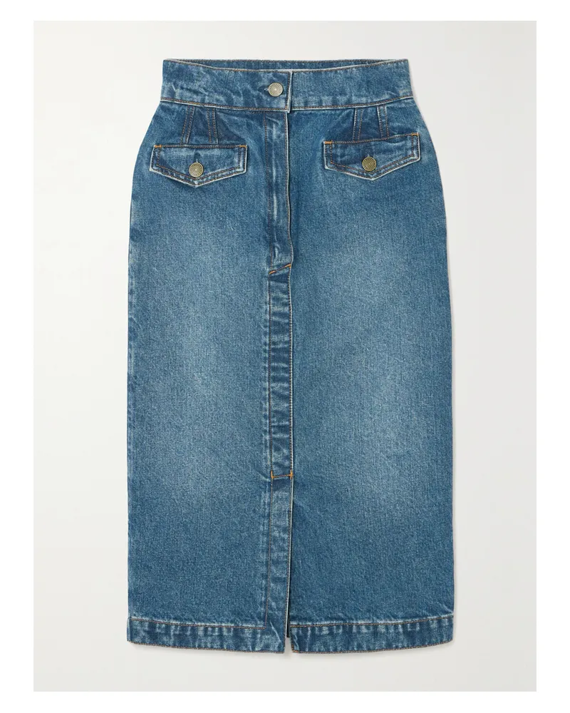 Frame Denim Net Sustain Midi-jeansrock - Blau Blau