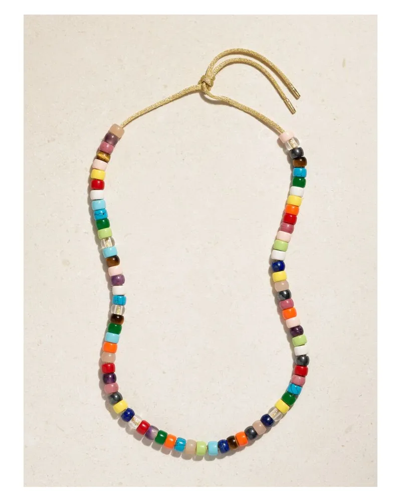 Carolina Bucci Forte Beads Rainbow Set Aus Einer Kette Aus Lurex® Mit Mehreren Steinen Und Details Aus 18 Karat Gold - Gelb Gelb