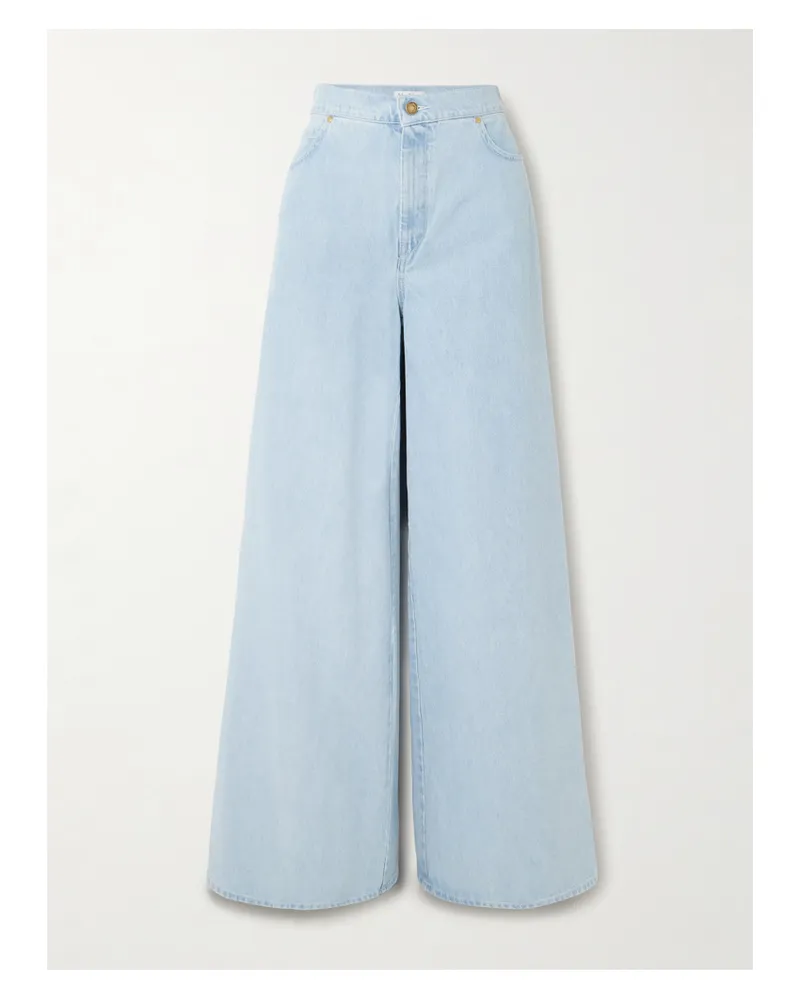 Max Mara Affari Hoch Sitzende Jeans Mit Weitem Bein - Blau Blau