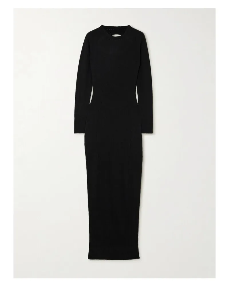 Kiki De Montparnasse Rückenfreies Maxikleid Aus Kaschmir Mit Verzierung - Schwarz Schwarz