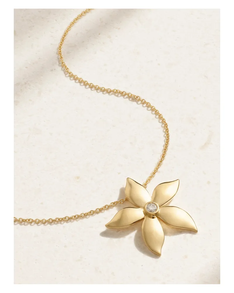 Ileana Makri Blossom Kette Aus 18 Karat Gold Mit Diamanten Gold