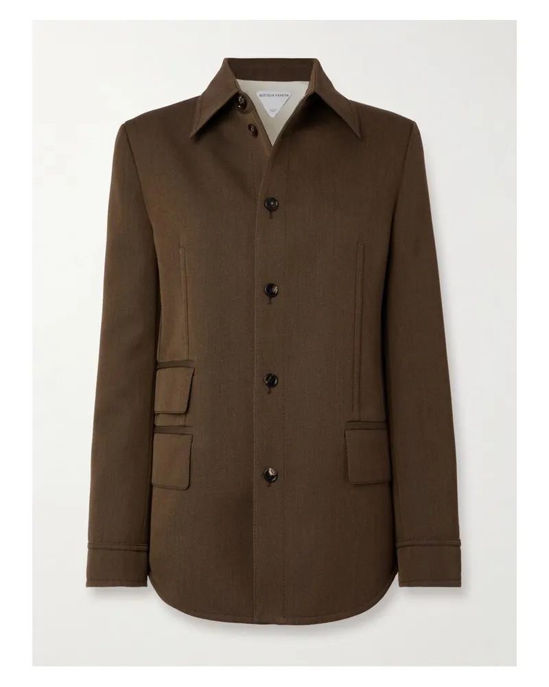 Bottega Veneta Jacke Aus Woll-twill - Braun Braun
