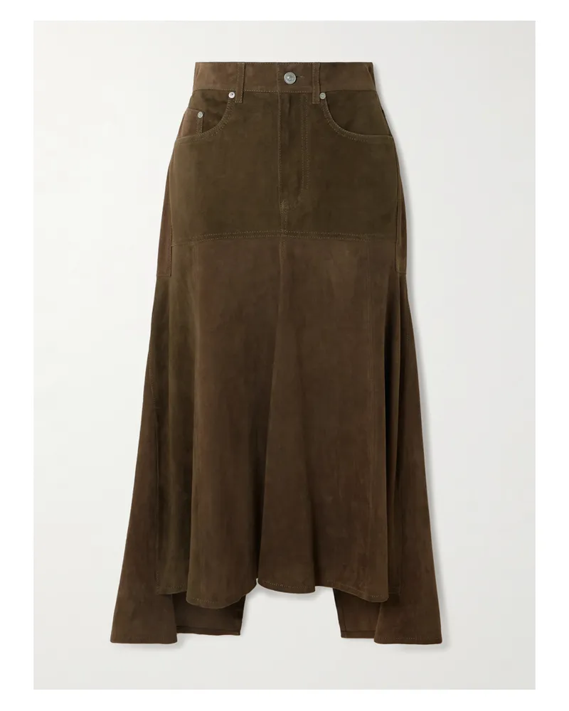 Victoria Beckham Midirock Aus Veloursleder - Grün Grün