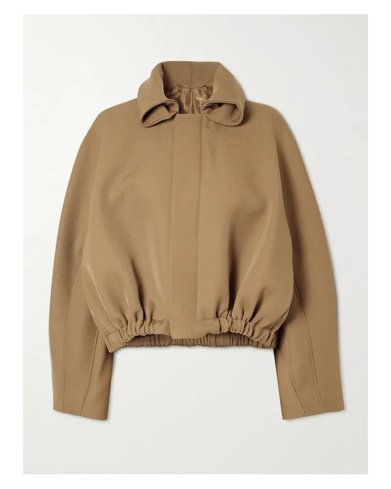 Victoria Beckham Oversized-jacke Aus Wolldrillich - Braun Braun