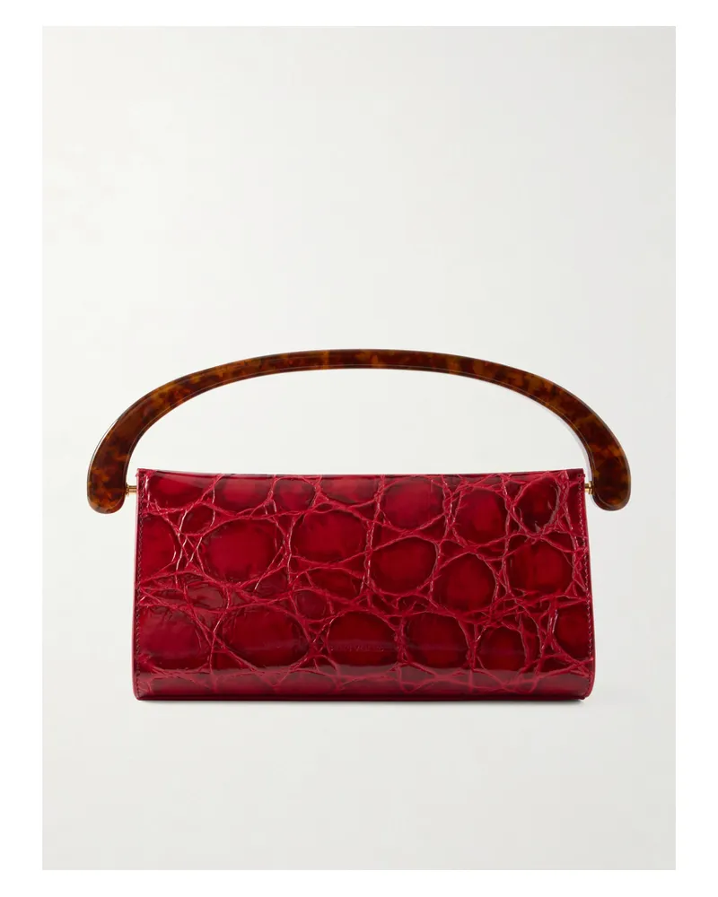 Dries van Noten Croc-effect Leather Shoulder Bag - Red Red