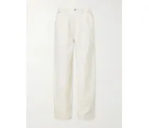 Hymn Paneled Linen-blend Twill Wide-leg Pants - Neutrals