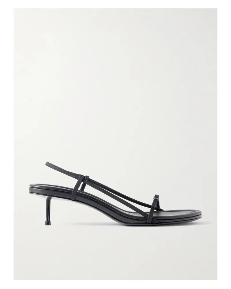 St. Agni Petite Belt Slingback-sandalen Aus Leder - Schwarz Schwarz