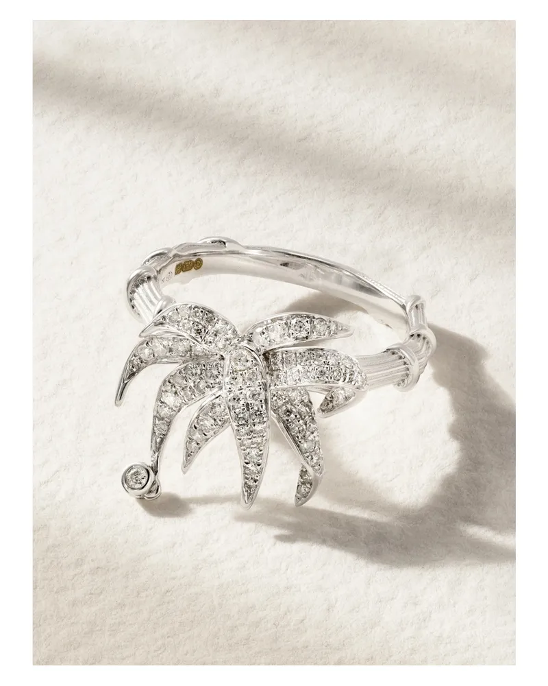 Yvonne Léon Paradise Island 18-karat White Gold And Diamond Ring - Silver Silver