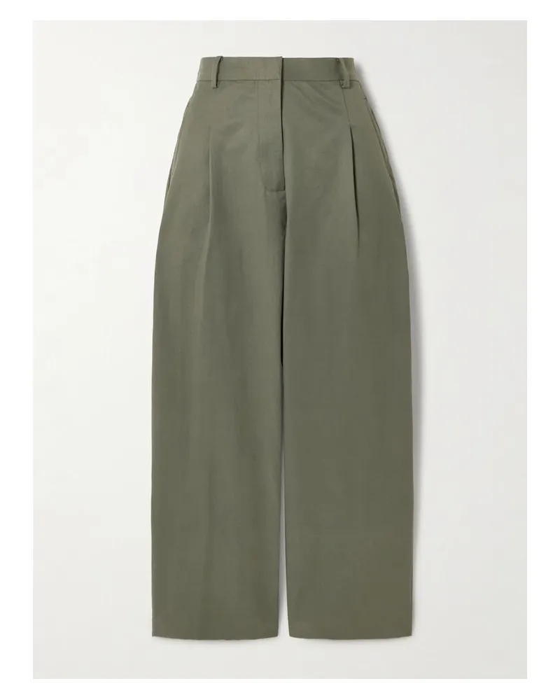 St. Agni Bundfaltenhose Aus Einer Baumwollmischung - Grün Grün