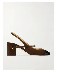 Jennifer Chamandi Mattia Slingback-pumps aus Veloursleder Braun