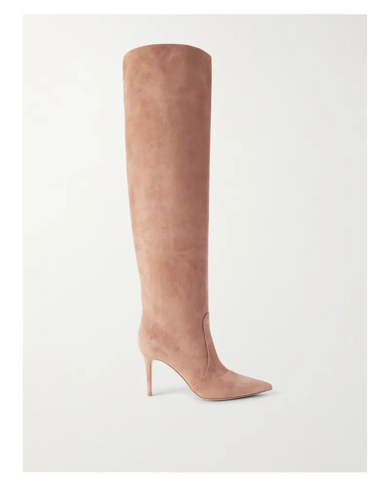 Gianvito Rossi Hansen 85 Overknees Aus Veloursleder - Neutral Neutral