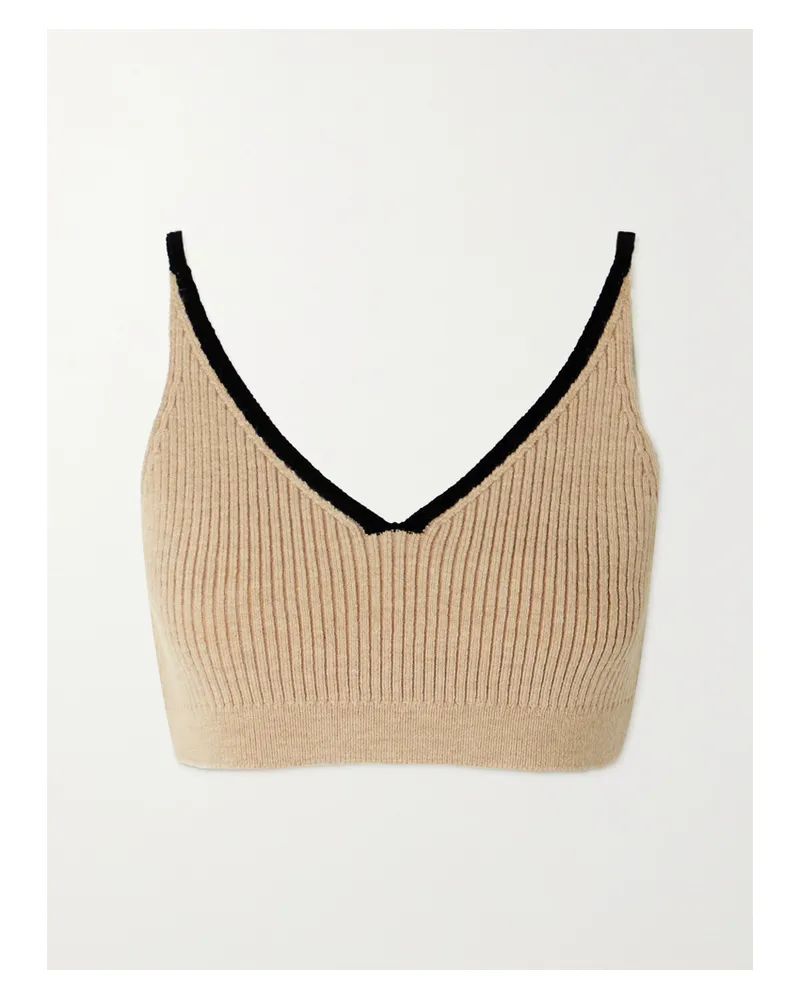 Loewe Bustier Aus Wolle In Rippstrick - Neutral Neutral