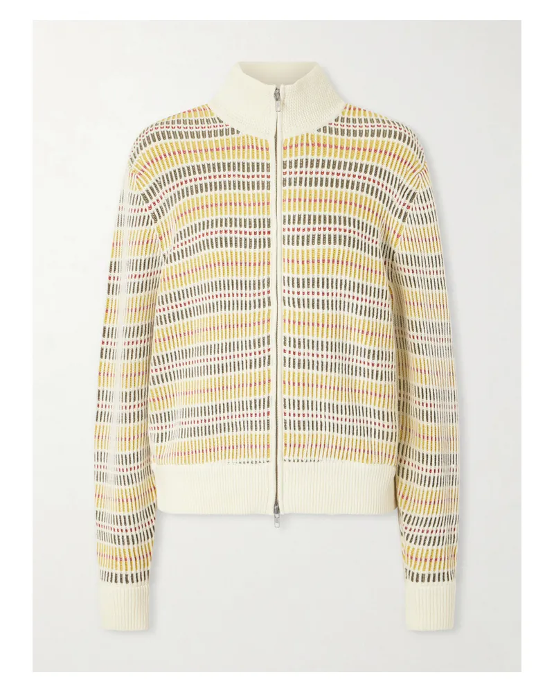Aimé Leon Dore Cotton Zip Cardigan - Cream Cream