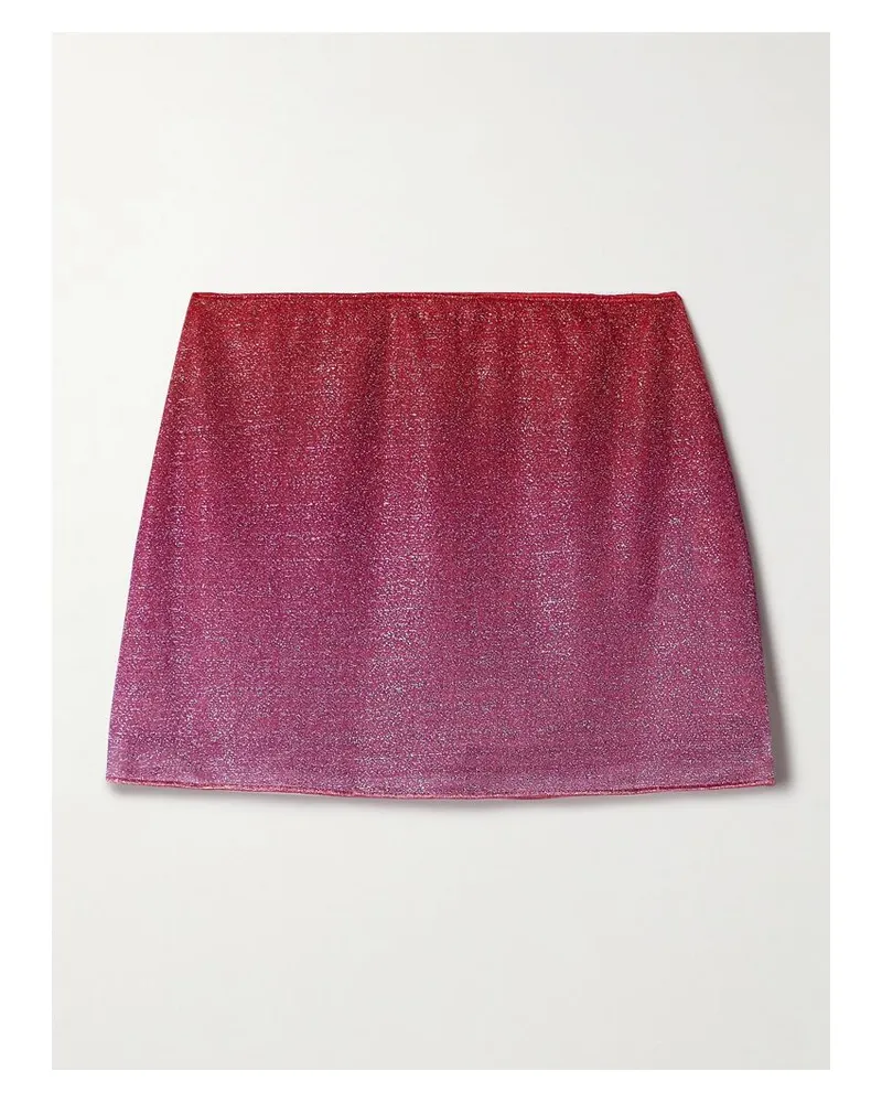 Oséree Lumière Minirock Aus Stretch-strick In Metallic-optik - Pink Pink