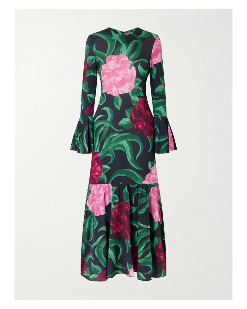 La DoubleJ Alba Floral-print Stretch-jersey Maxi Dress - Green Green