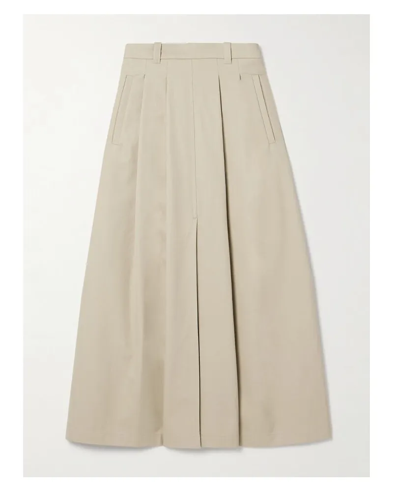 Altuzarra Mack Maxirock Aus Baumwoll-twill Mit Falten - Neutral Neutral