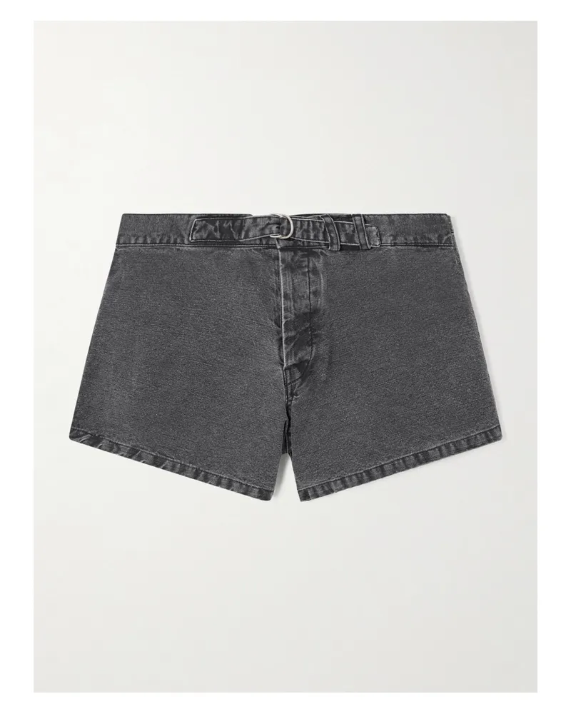 Our Legacy Oyster Jeansshorts Mit Gürtel - Schwarz Schwarz