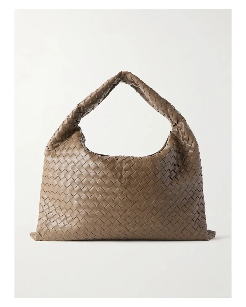 Bottega Veneta Hop Large Intrecciato Leather Tote - Brown Brown