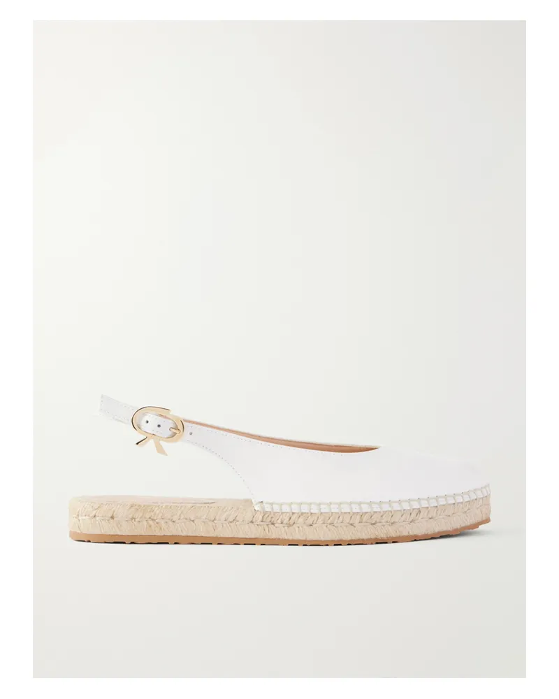 Gianvito Rossi Paz Leather Slingback Espadrilles - White White