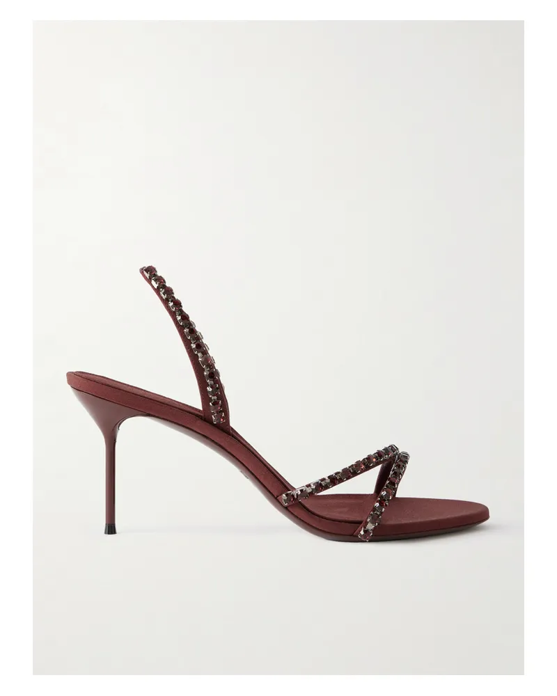 Paris Texas Lidia Slingback-sandalen Aus Crêpe Mit Kristallen - Burgunder Burgunder