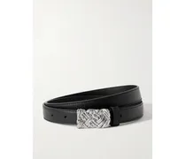 Pleat Ledergürtel - Schwarz