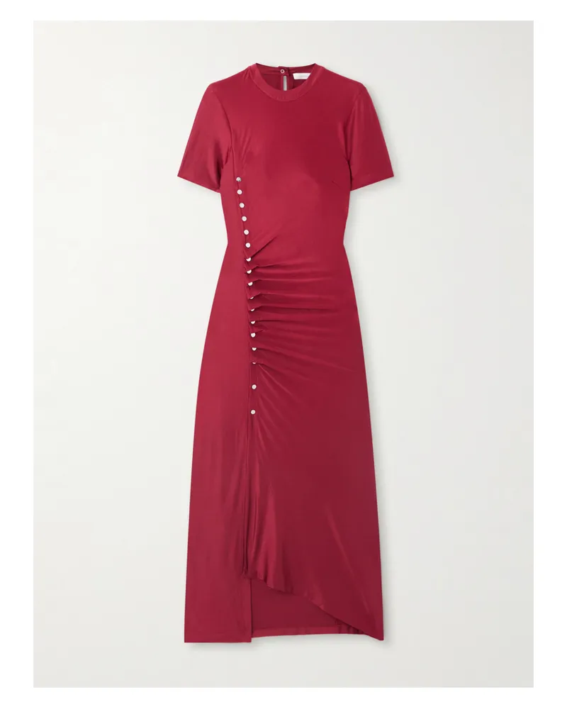 Paco Rabanne Midikleid Aus Jersey Mit Raffung Und Knöpfen - Rot Rot