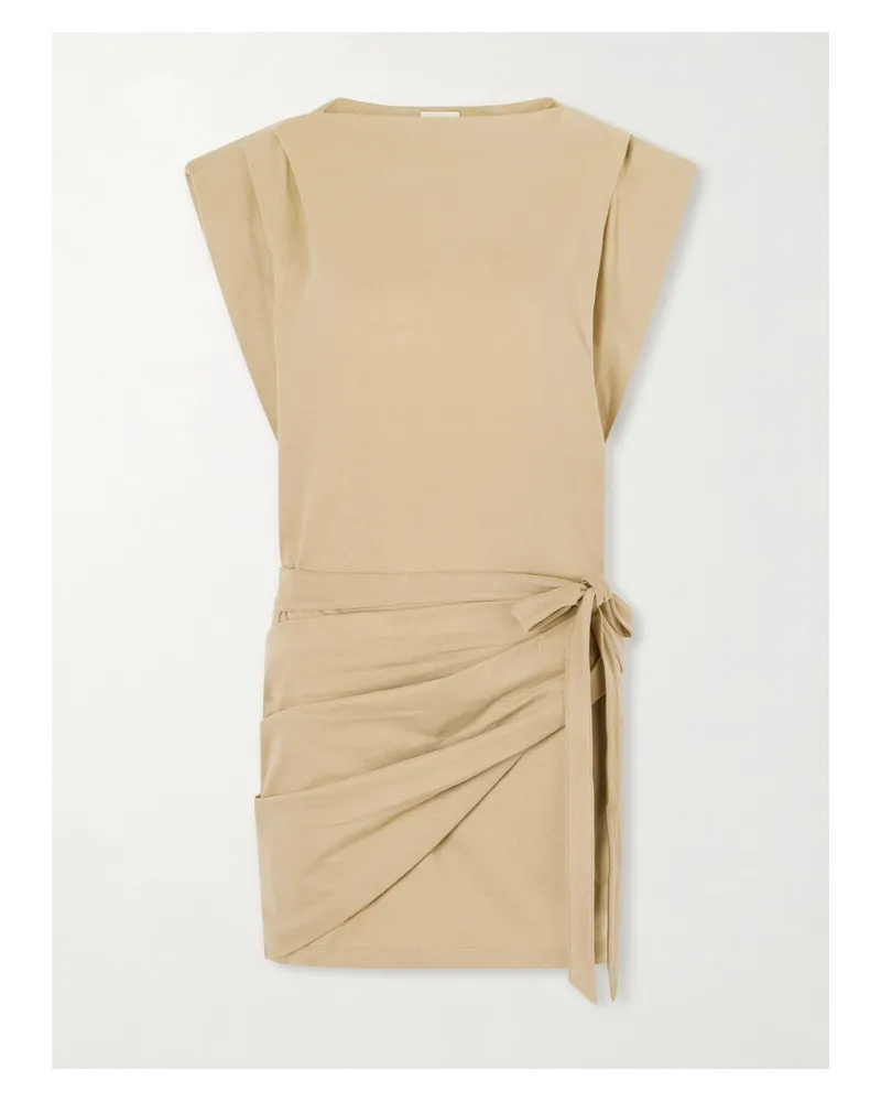 Isabel Marant Marielle Draped Cotton Mini Dress - Neutrals Neutrals