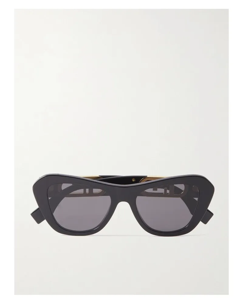 Fendi O'lock Sonnenbrille Mit Cat-eye-rahmen - Schwarz Schwarz
