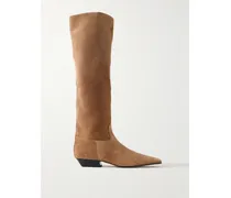 Marfa Suede Knee Boots - Brown