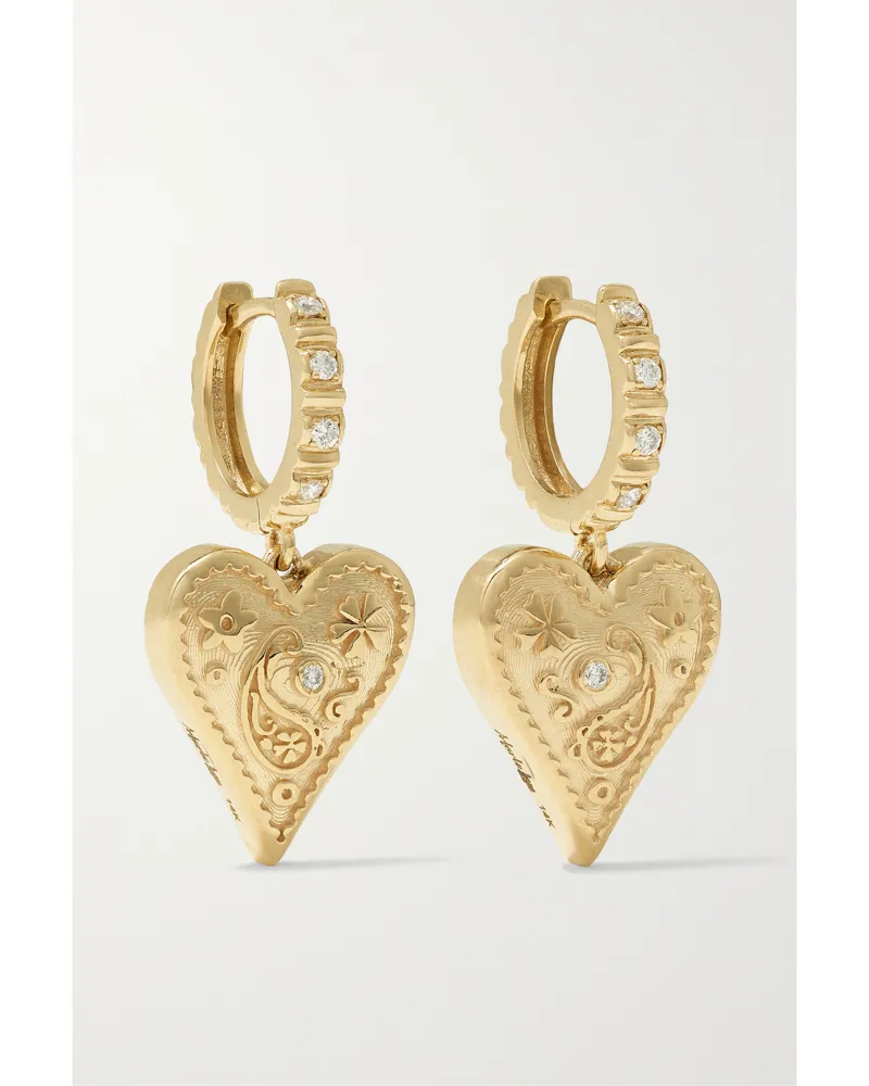 Marlo Laz Mini Southwestern Creolen Aus 14 Karat Gold Mit Diamanten Gold