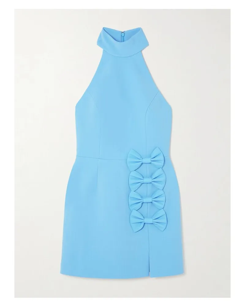 Rebecca Vallance Skye Neckholder-minikleid Aus Cloqué Mit Taftbesätzen - Blau Blau